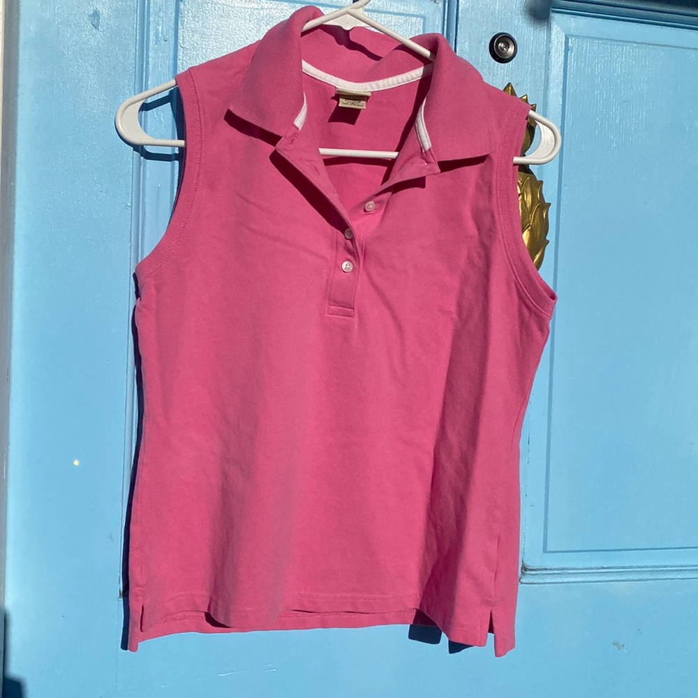 L.L. Bean Pink Sleeveless Polo size S